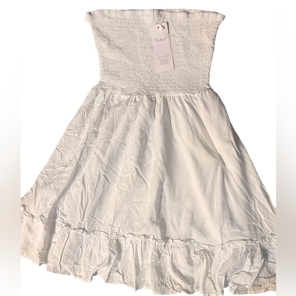 Tsher Other - Tsher Girls' White Smocked Strapless Mini Dress - Size S/M (6-8) - NWT